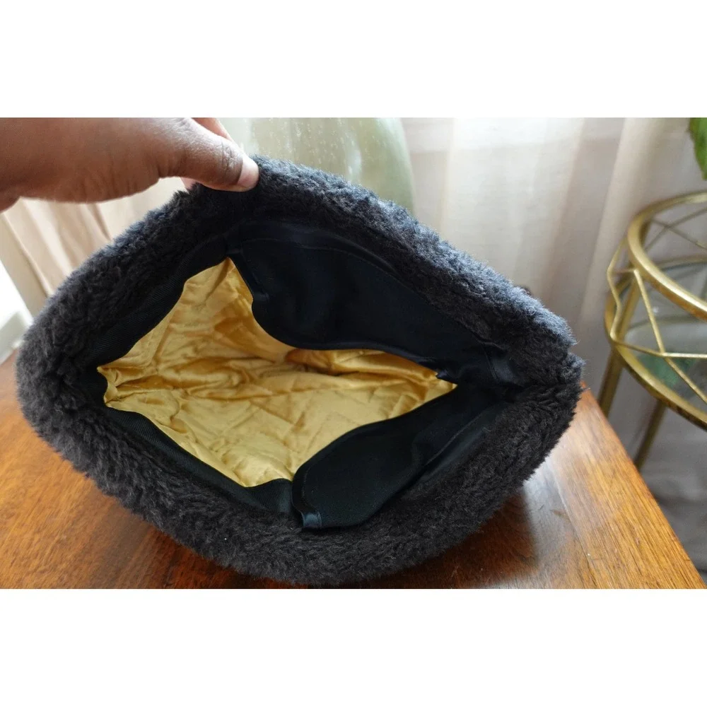 Vintage brown faux fur hat size M winter‎ cozy outerwear